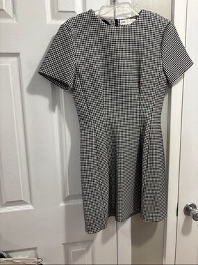 Zara Black and White Houndstooth Mini Dress